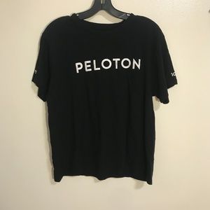 Peloton Black Short Sleeve Tee T-Shirt Size M 100% Cotton 100 Rides Century
